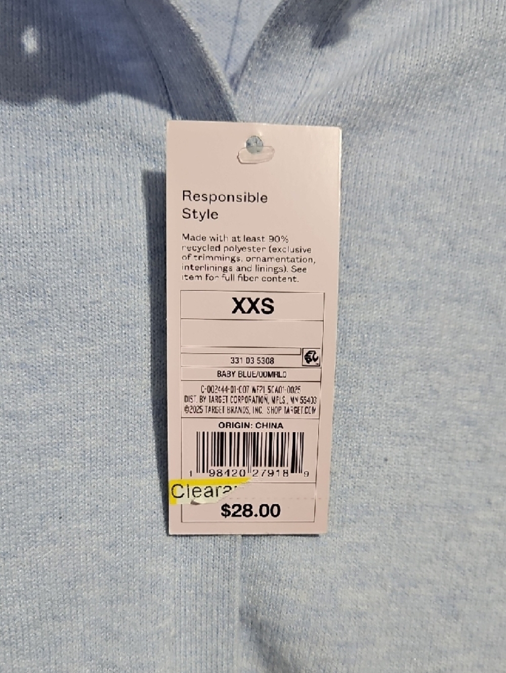 wild fable Pale Blue Cropped Button Cardigan - Picture 2 of 7